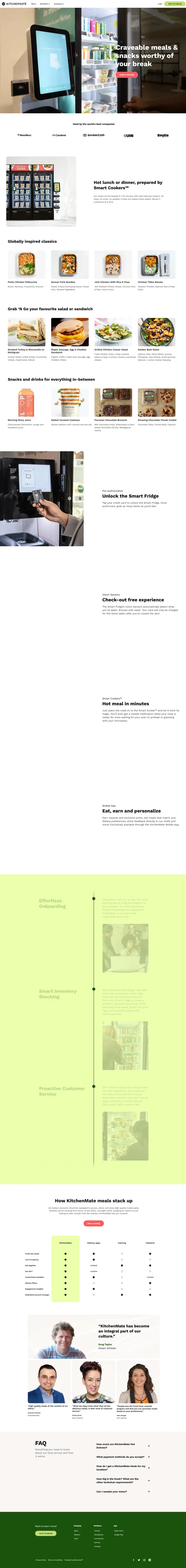 KitchenMate | 24/7 Hot & Fresh Food Micro-Market website screenshot