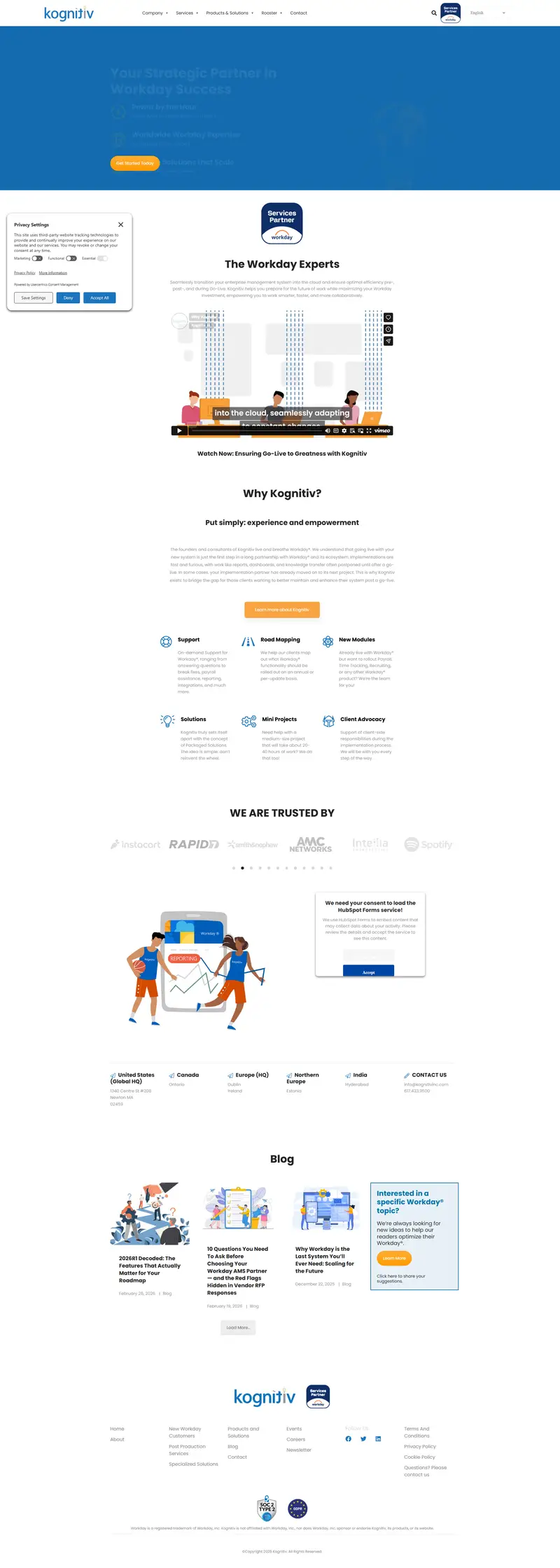 Kognitiv Inc. | Professional On-Demand Support For Workday® website screenshot