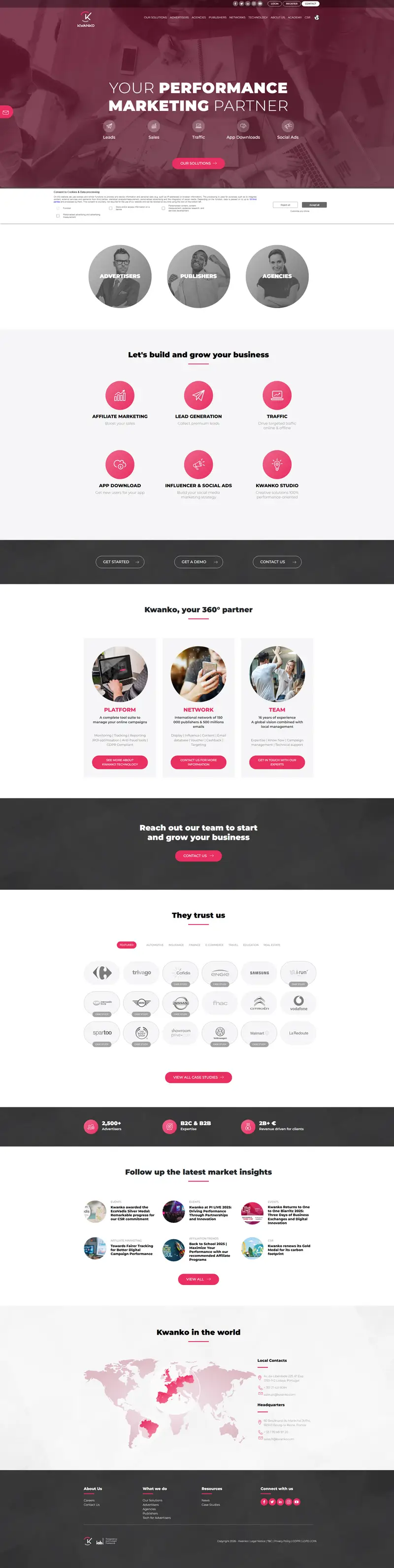 Kwanko – Affiliate marketing | Your Performance Marketing Partner website screenshot