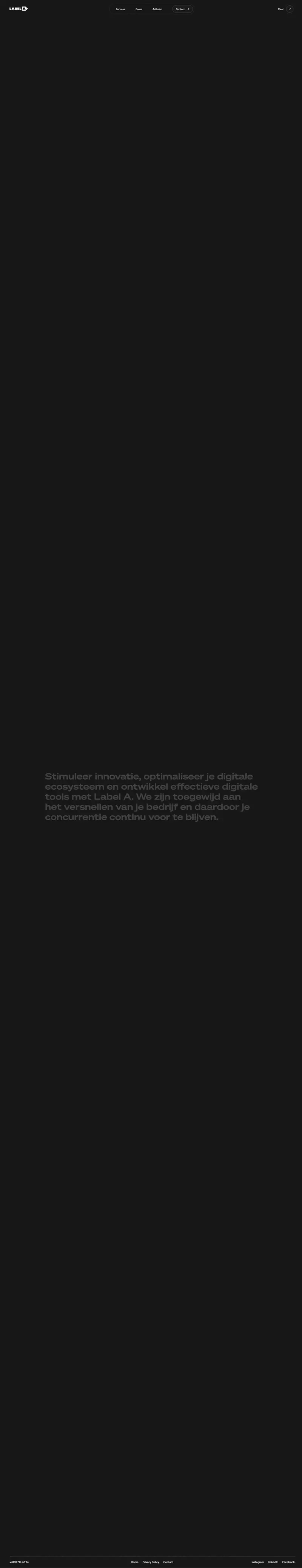 Label A website screenshot