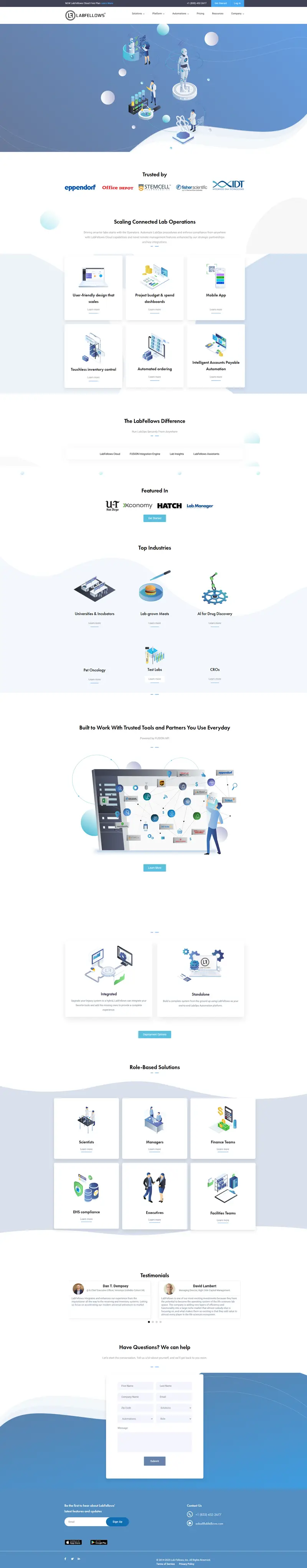 Home - LabFellows website screenshot