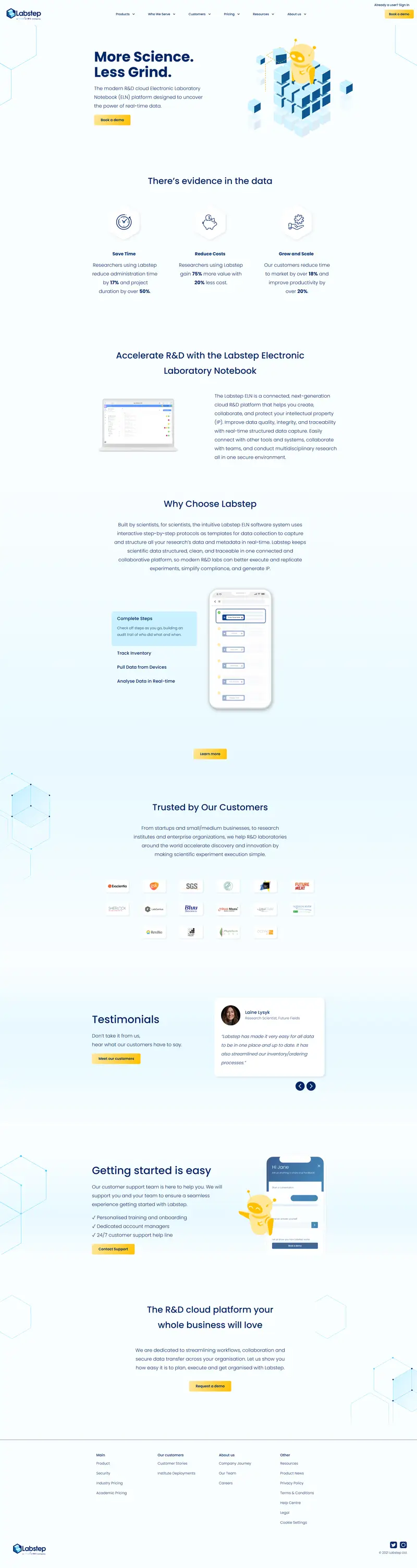 Labstep: Leverage the Full Power of Your Research website screenshot