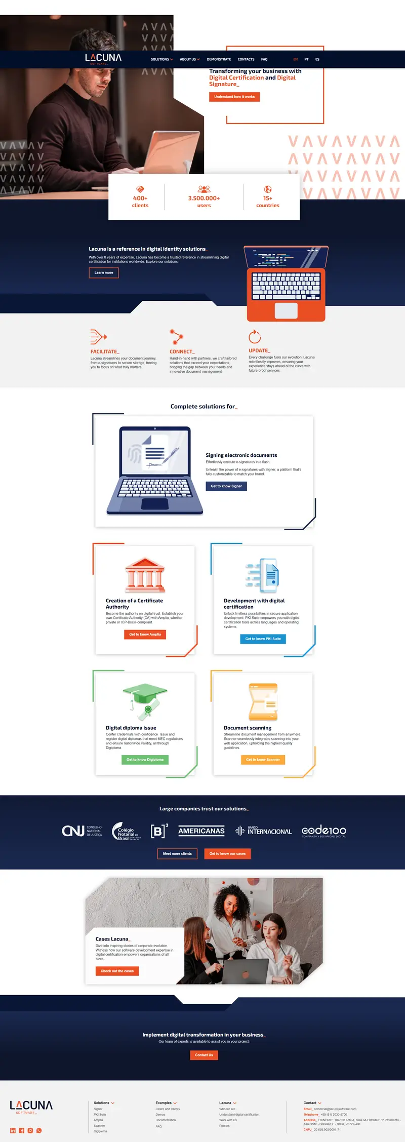 Lacuna Software website screenshot