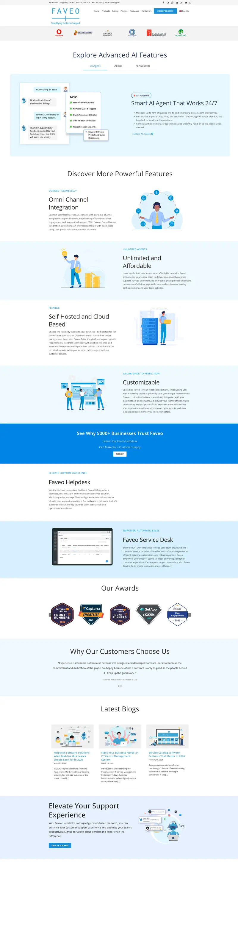 Helpdesk and Servicedesk Software | ITSM, AI and RMM website screenshot