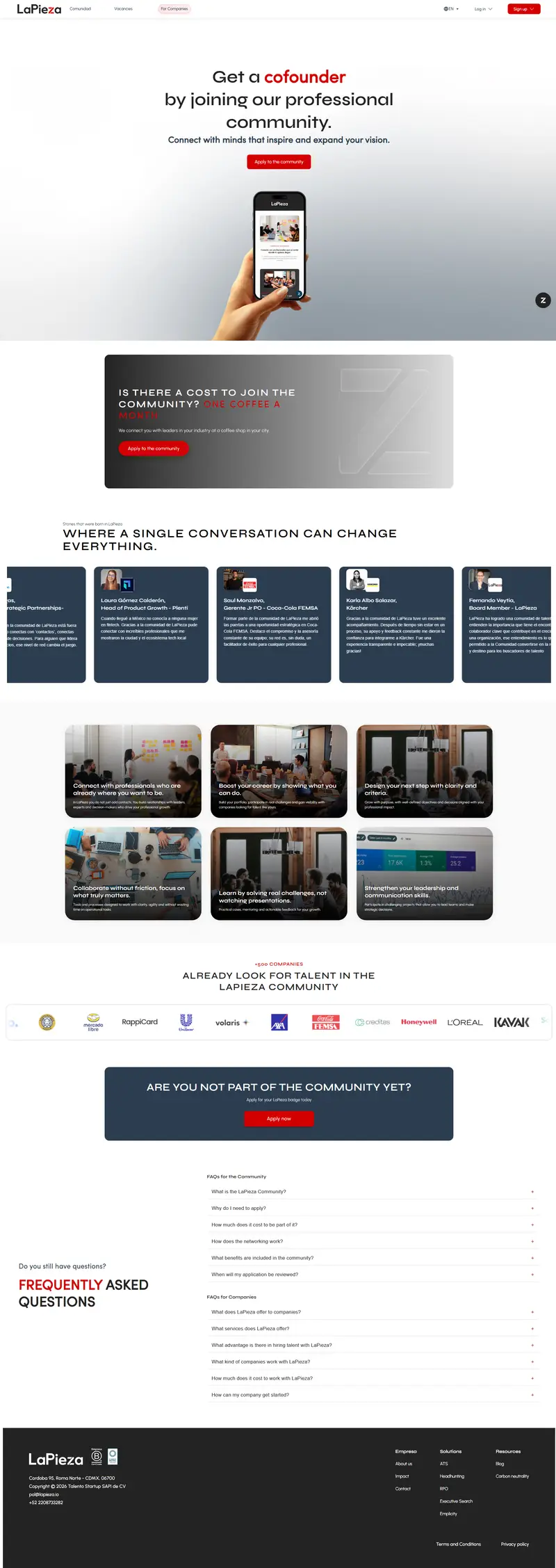 LaPieza - Líderes de reclutamiento y headhunting website screenshot