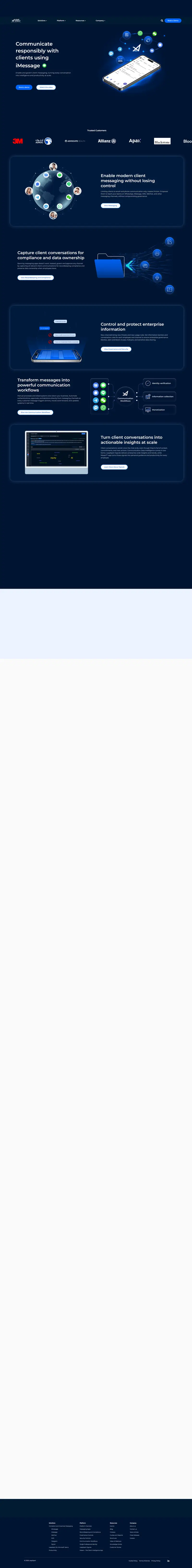 Secure Business Communication Governance & Compliance | LeapXpert website screenshot