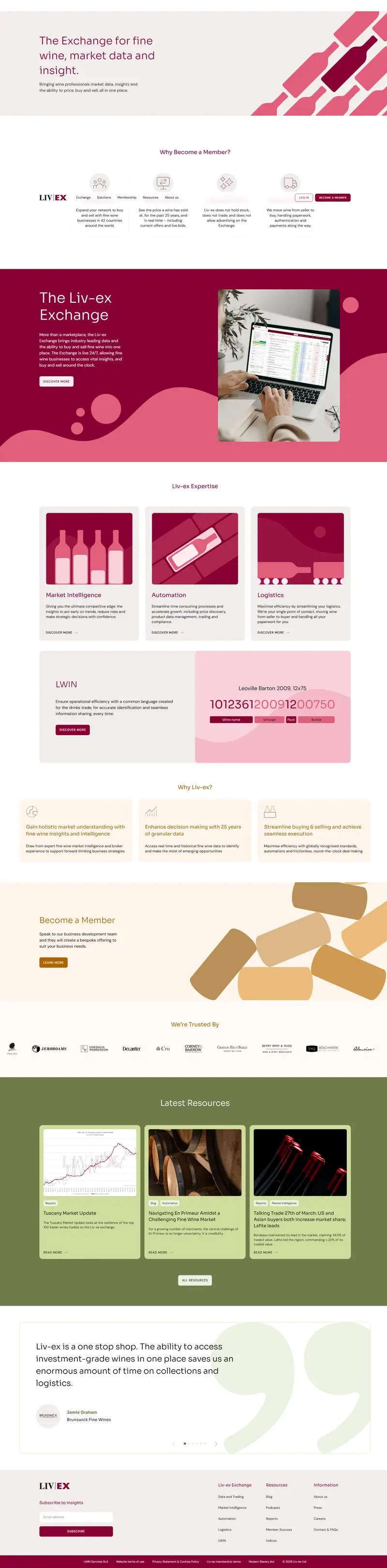 Liv-ex | The Global Exchange For Fine Wine website screenshot