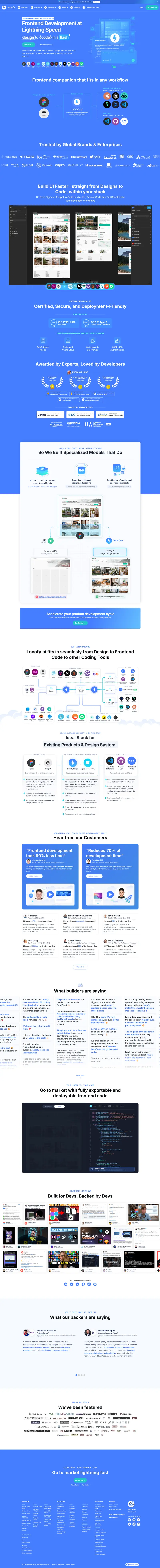 Locofy.ai - Design to Code with AI - frontend development in a flash website screenshot