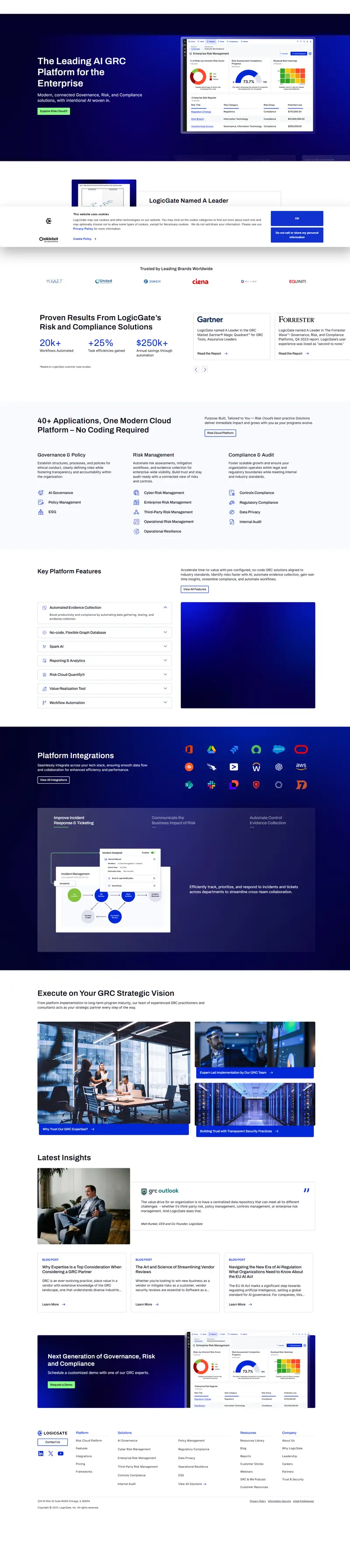 Governance, Risk, & Compliance Management Software website screenshot