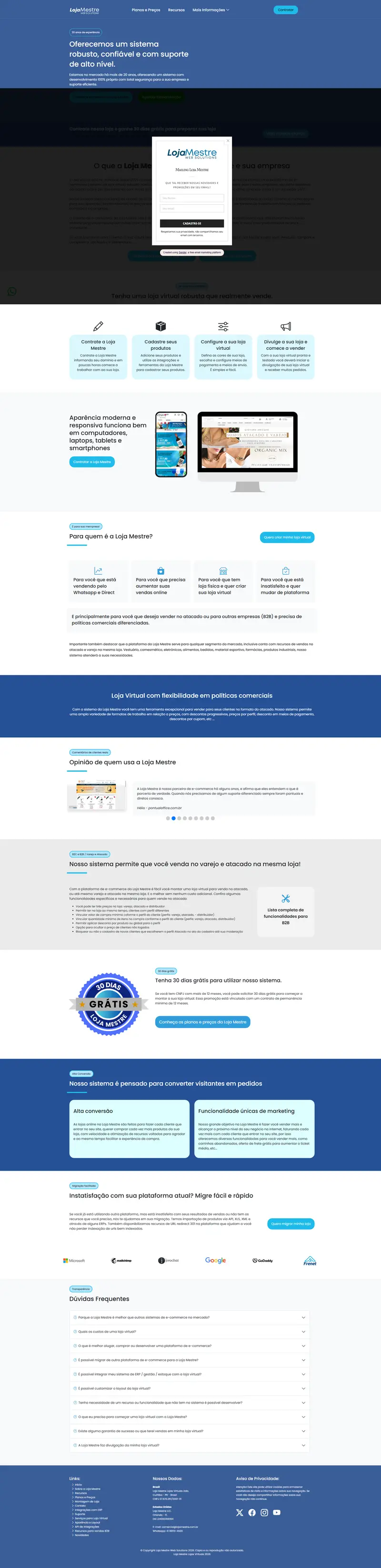 Loja Mestre | Plataforma de Ecommerce B2B website screenshot
