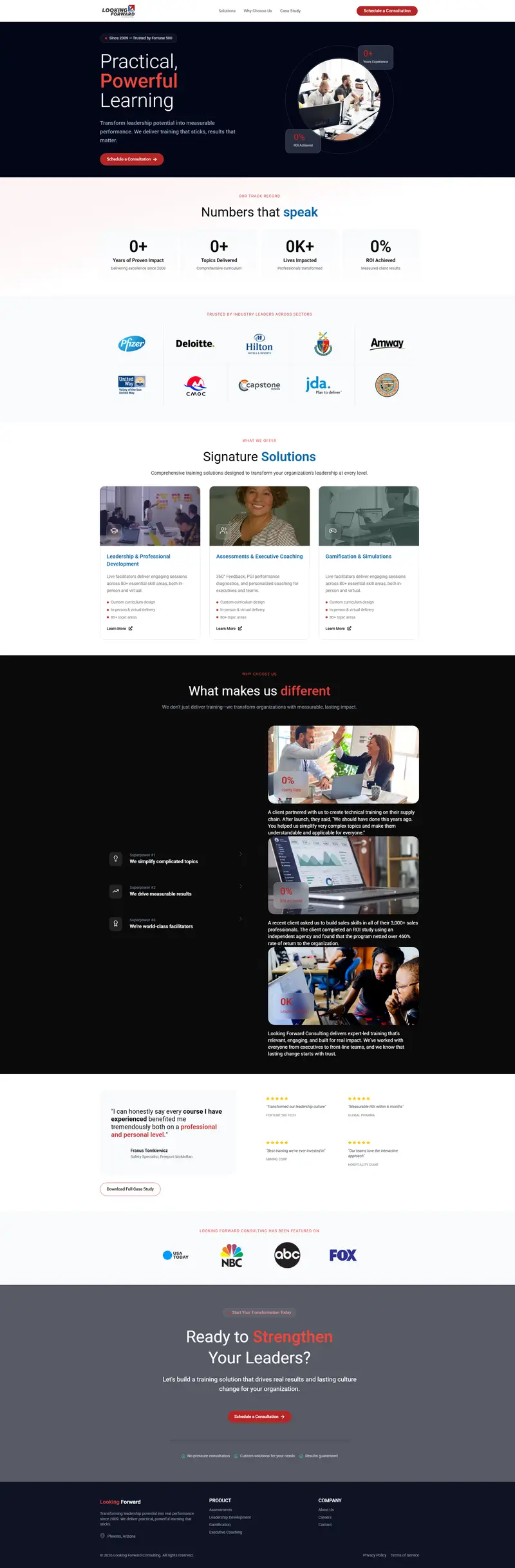 Home - Looking Forward Consulting website screenshot