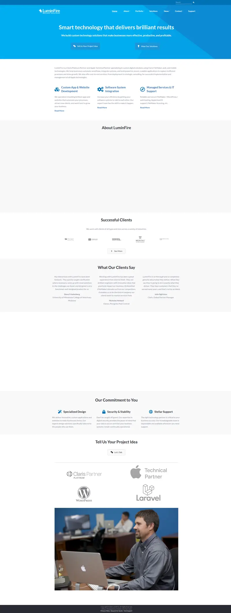 Brilliant Solutions - Custom Software & Technology website screenshot