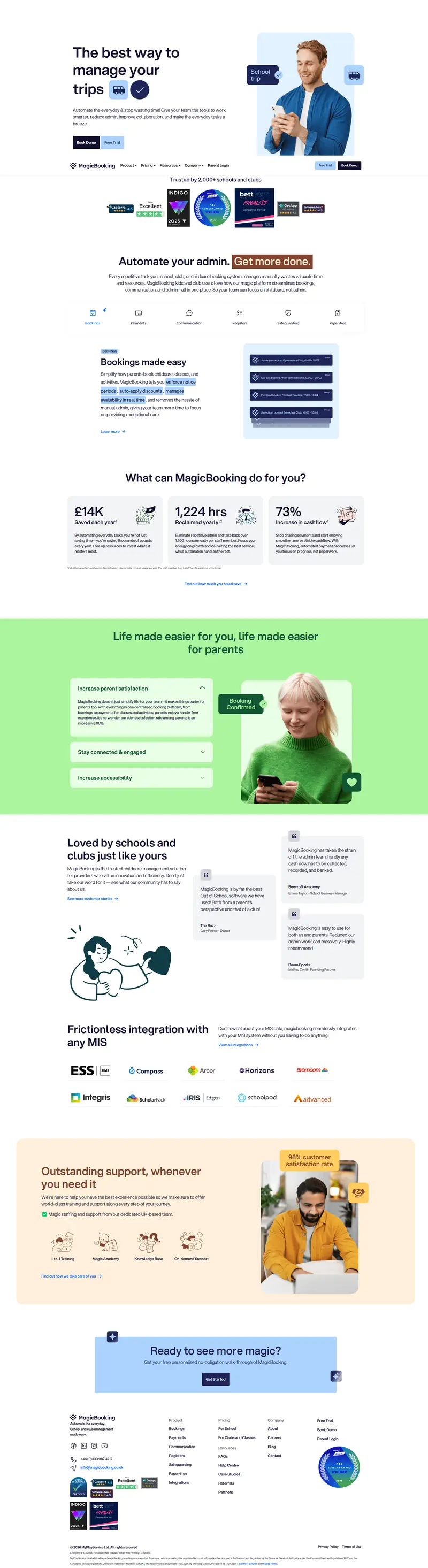 MagicBooking | The All-in-One Booking System for Schools, Clubs & Childcare Activities website screenshot