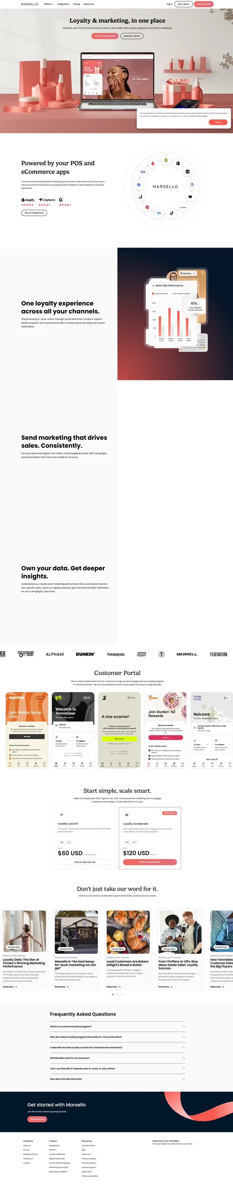 Marsello | Loyalty & Marketing Software website screenshot