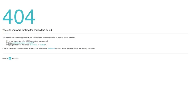 Site Not Configured | 404 Not Found website screenshot