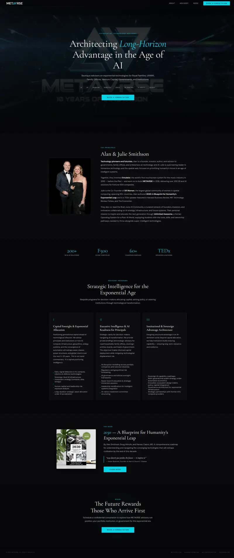 METAVRSE — Exponential Technology Advisory website screenshot