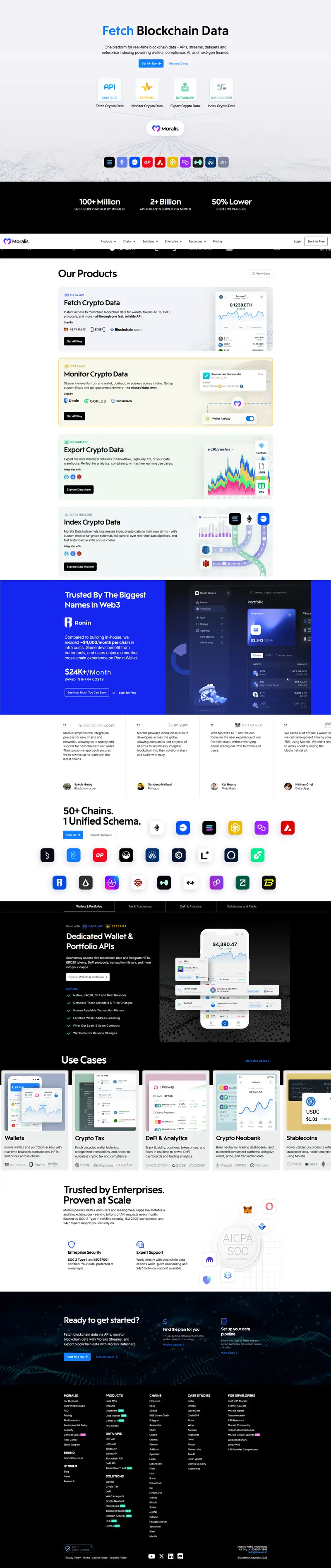 Moralis | Enterprise-Grade Web3 APIs website screenshot