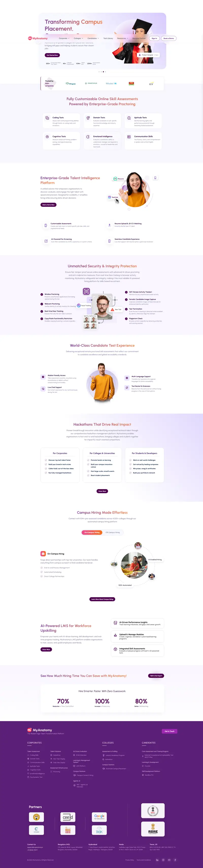 Global AI Talent Assessment for Smarter Hiring | MyAnatomy website screenshot