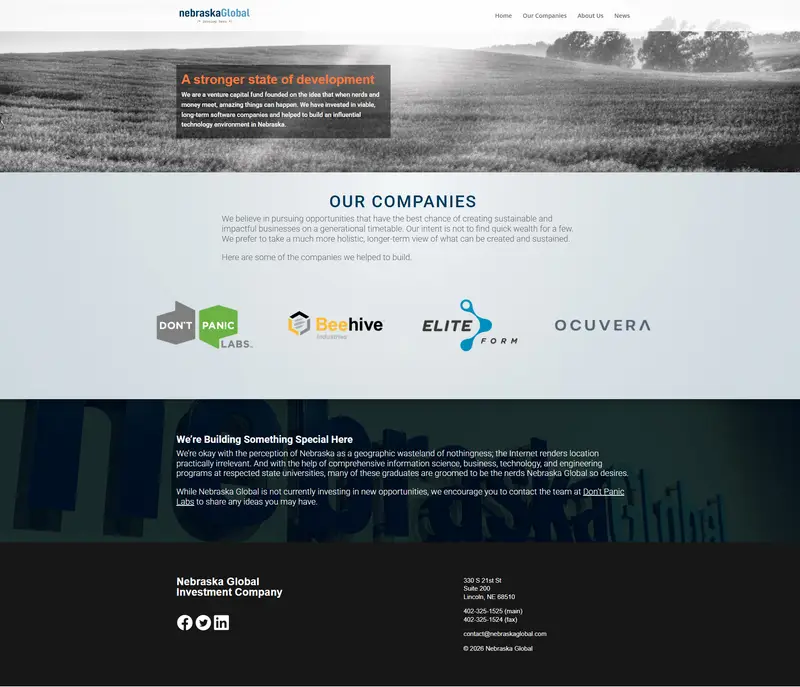 Nebraska Global /* Develop Here */ website screenshot