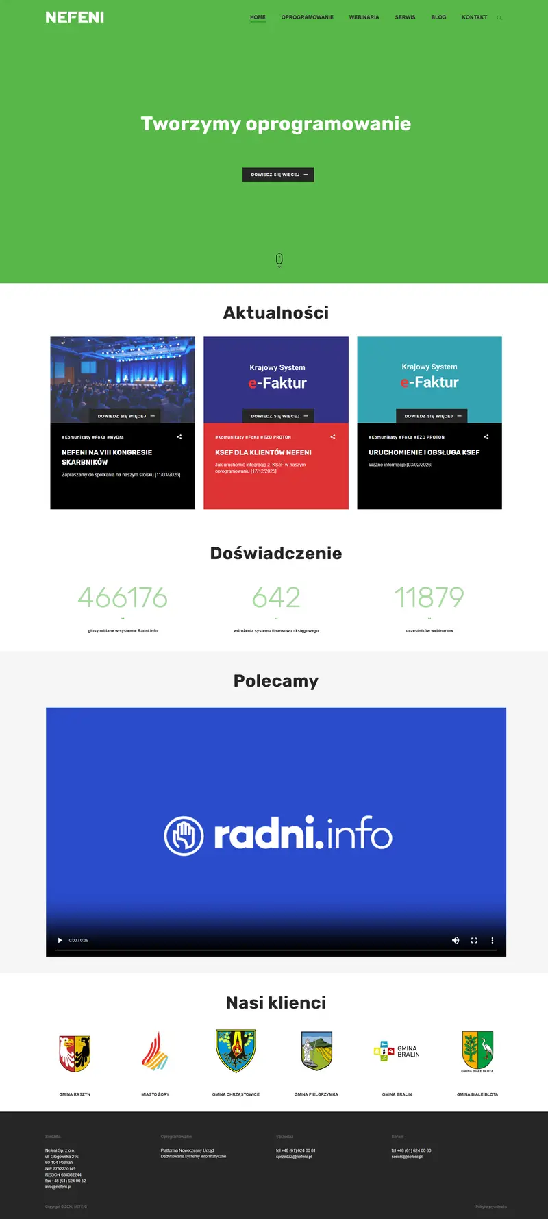 NEFENI | Tworzymy oprogramowanie website screenshot