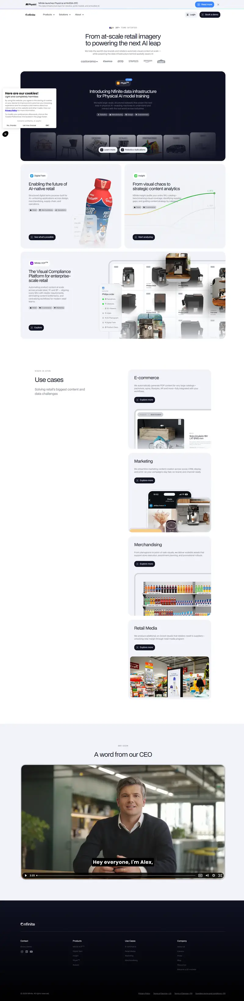 Nfinite - From at-scale retail imagery to powering the next AI leap website screenshot