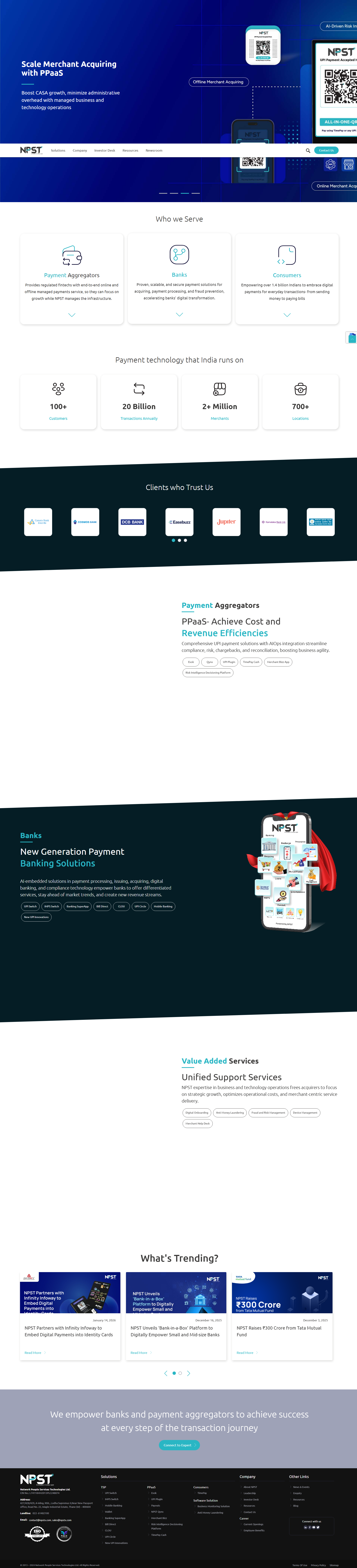 Home - NPST website screenshot