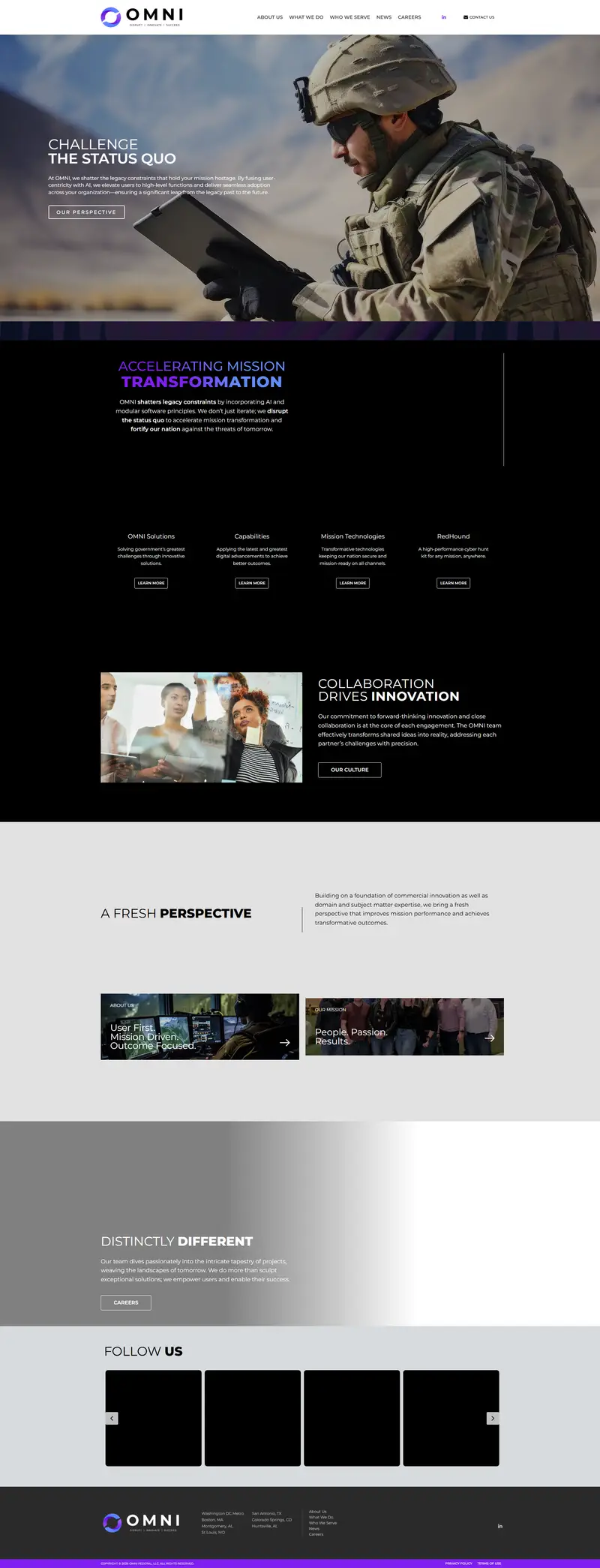 OMNI - Challenge the Status Quo website screenshot