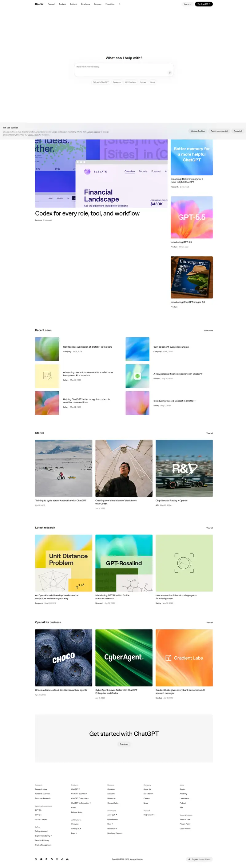 OpenAI | Research & Deployment website screenshot