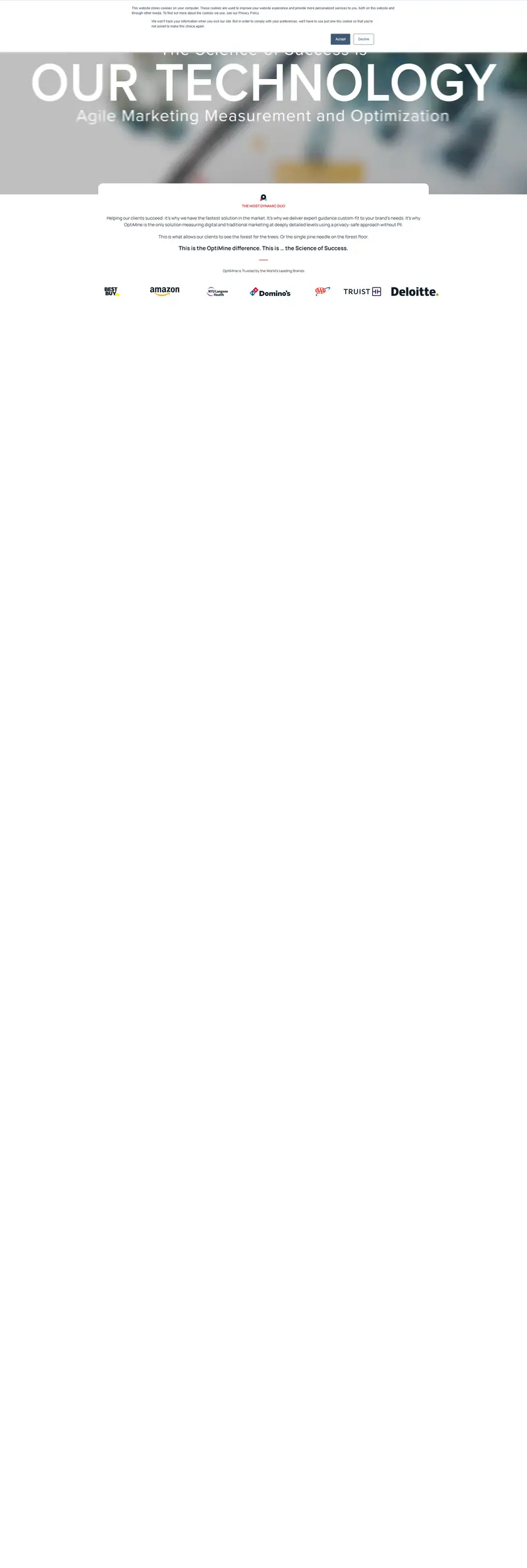 Marketing Mix Modeling & Attribution | OptiMine - OptiMine website screenshot