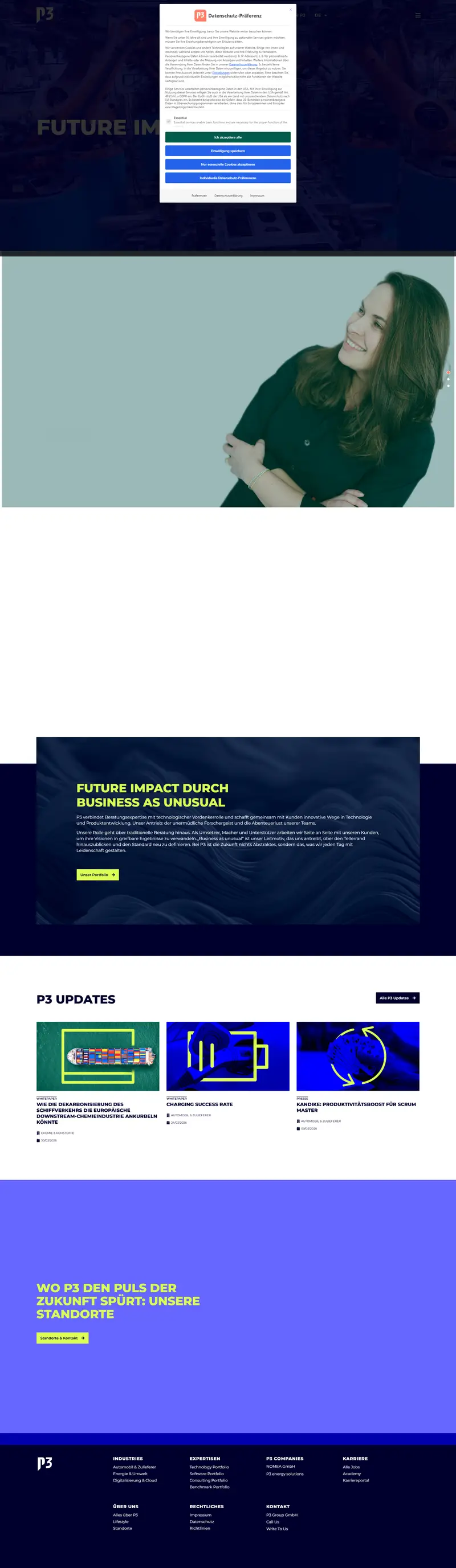 P3 - We empower future impact website screenshot