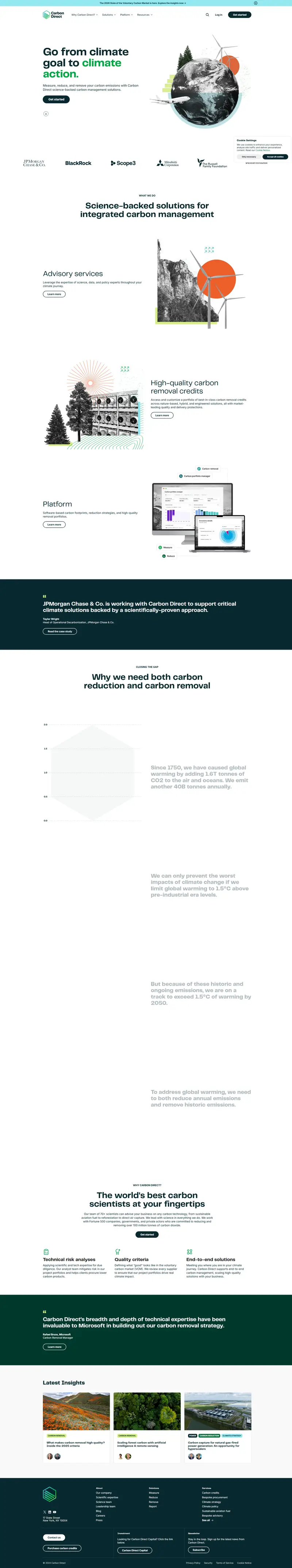 Carbon Direct | Science-Backed Carbon Management Solutions website screenshot
