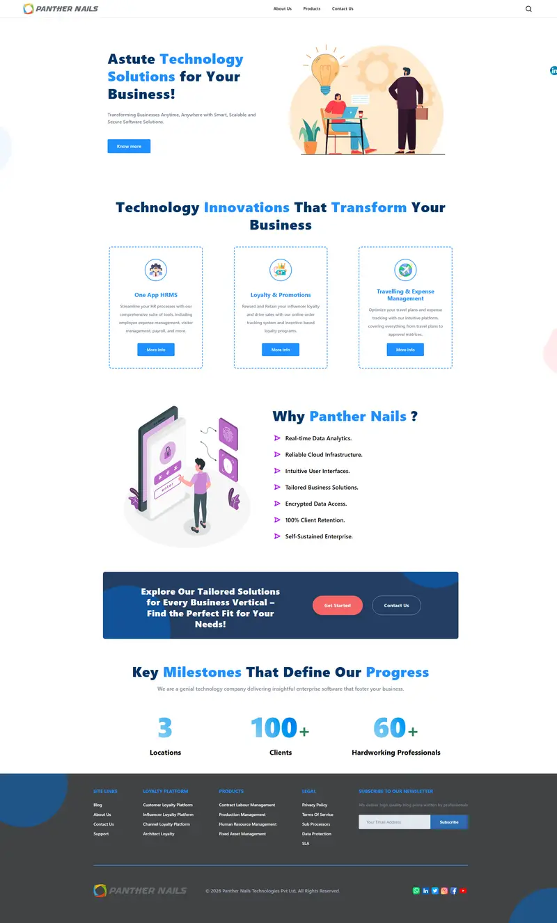 Home - Panther Nails Technologies Private Limited. website screenshot