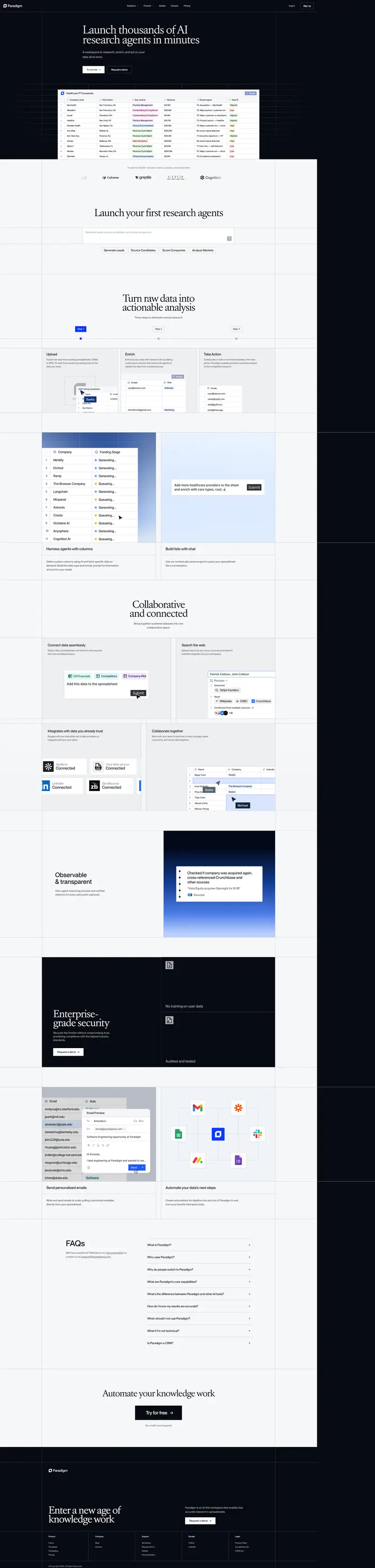 Paradigm website screenshot