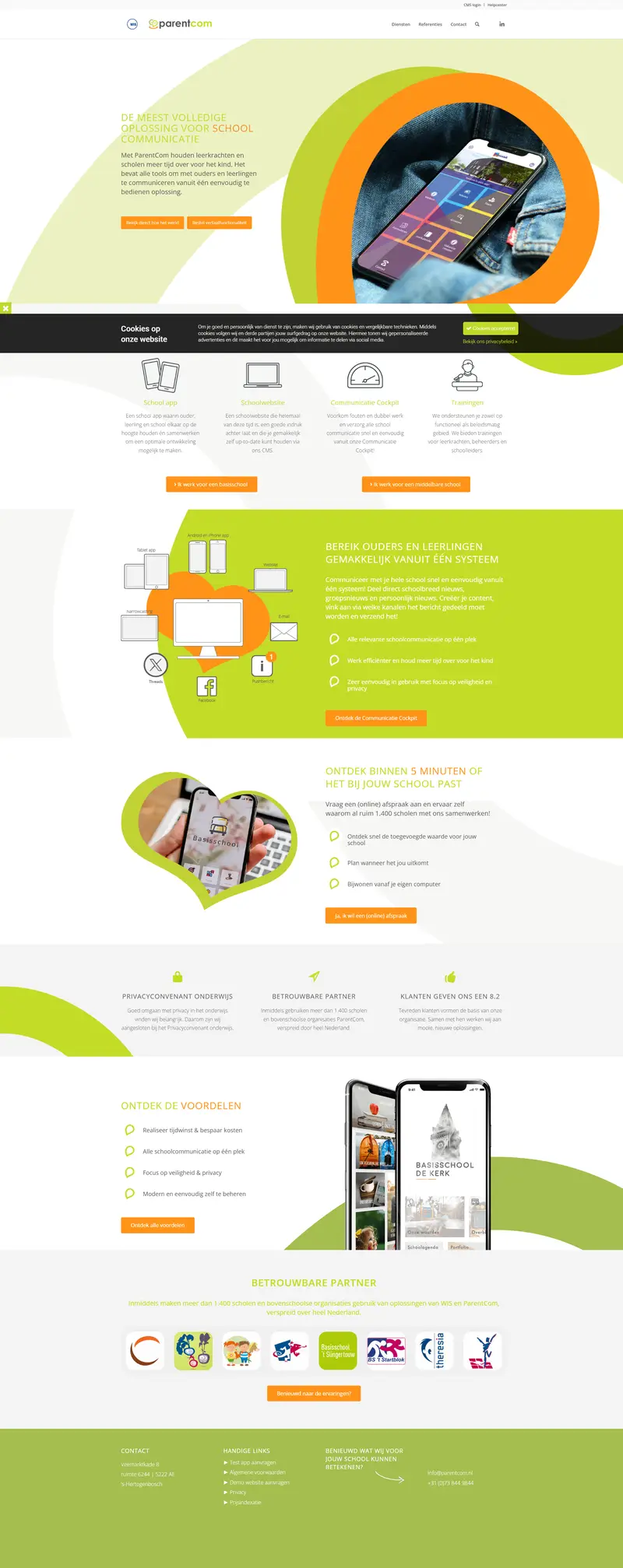 Home - ParentCom | De specialist voor online school communicatie website screenshot