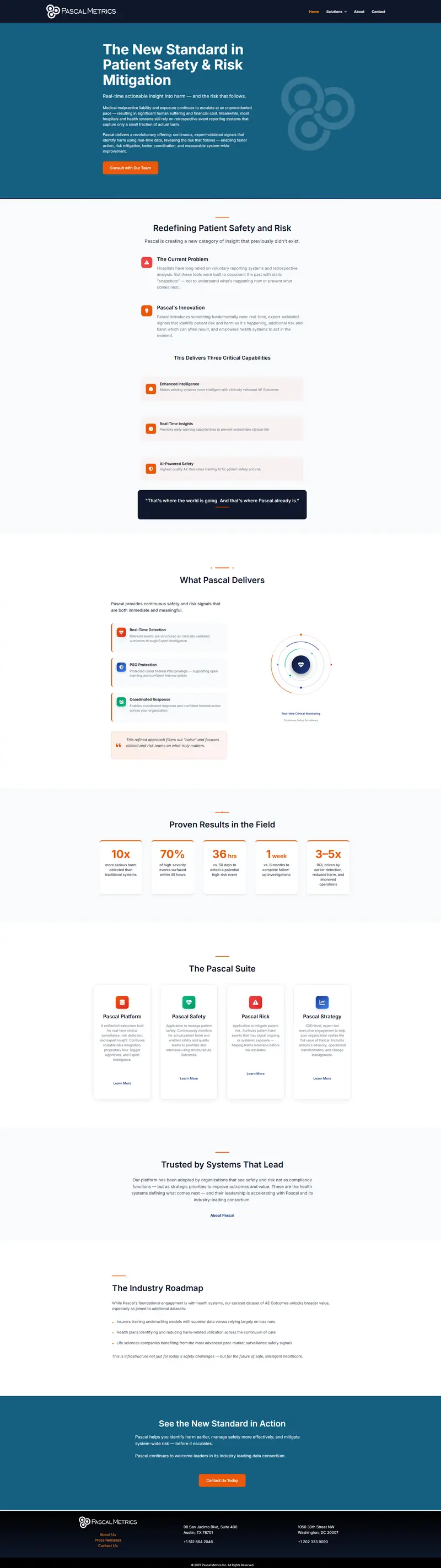 Home - Pascal Metrics website screenshot