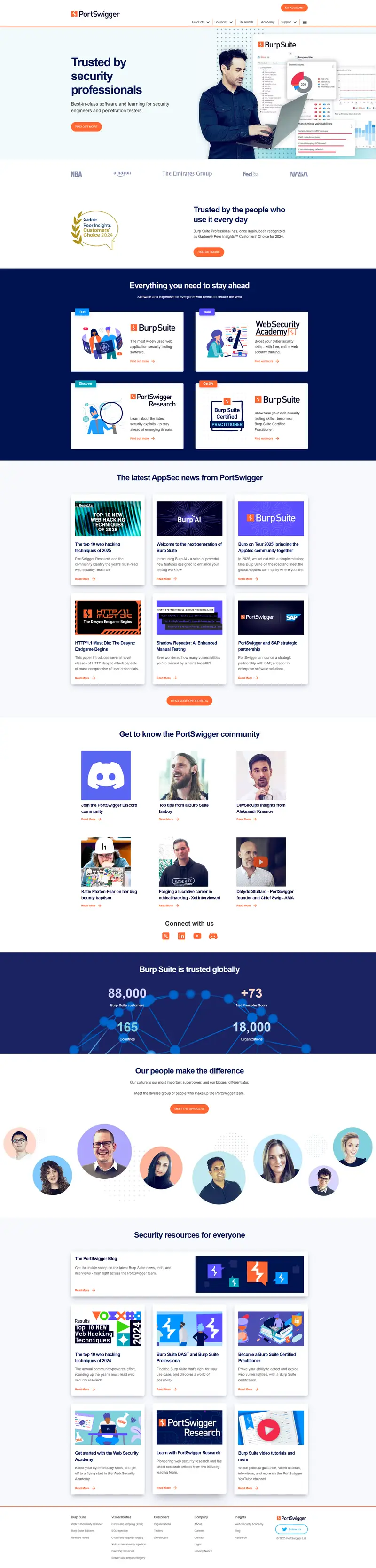 Web Application Security, Testing, & Scanning - PortSwigger website screenshot