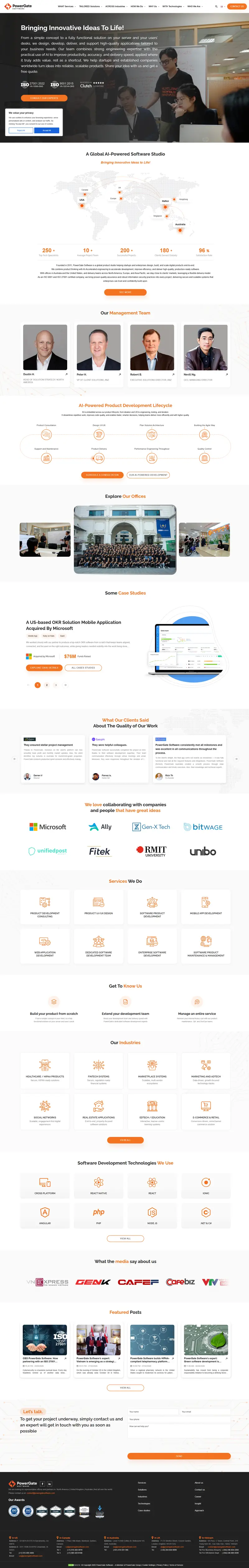 PowerGate Software - Leading Software Product Studio in Vietnam website screenshot