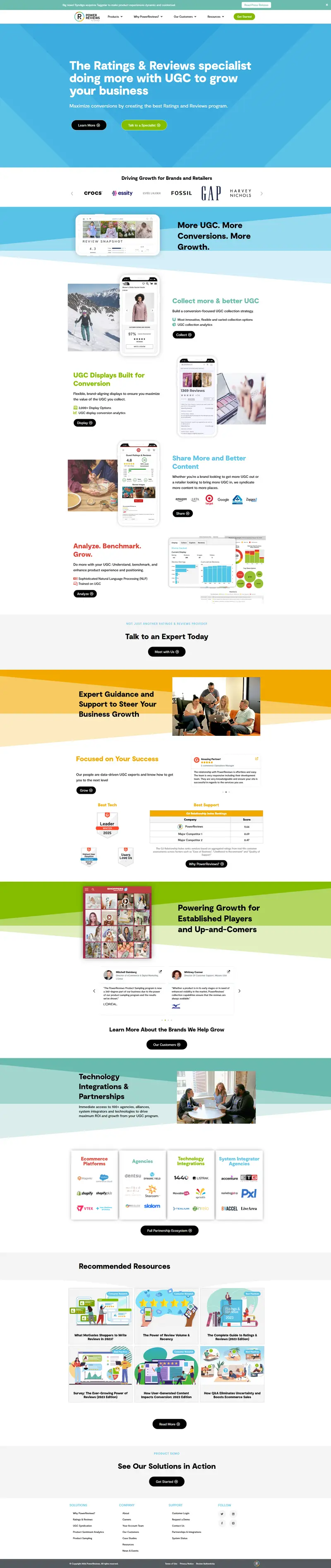 PowerReviews: Doing More with UGC to Grow Your Business website screenshot
