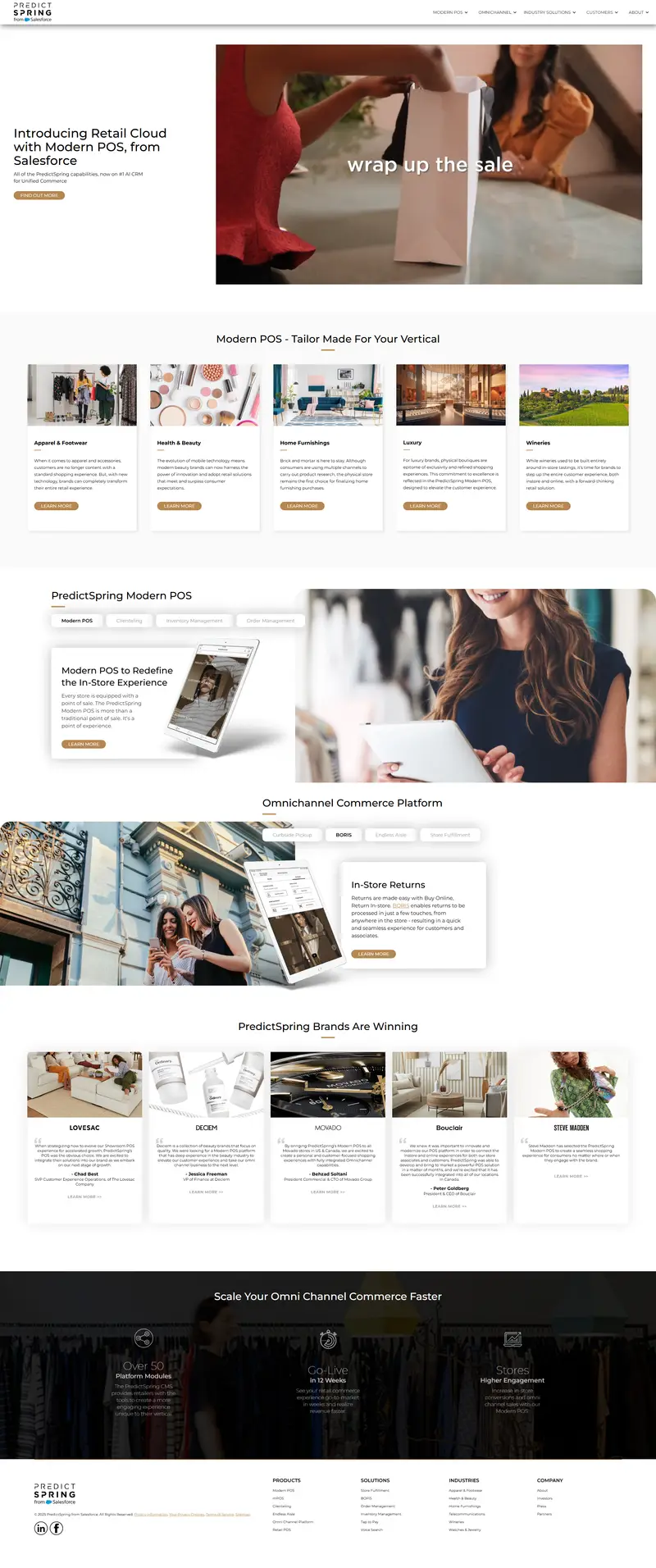 The Omni Channel Commerce Platform | PredictSpring website screenshot