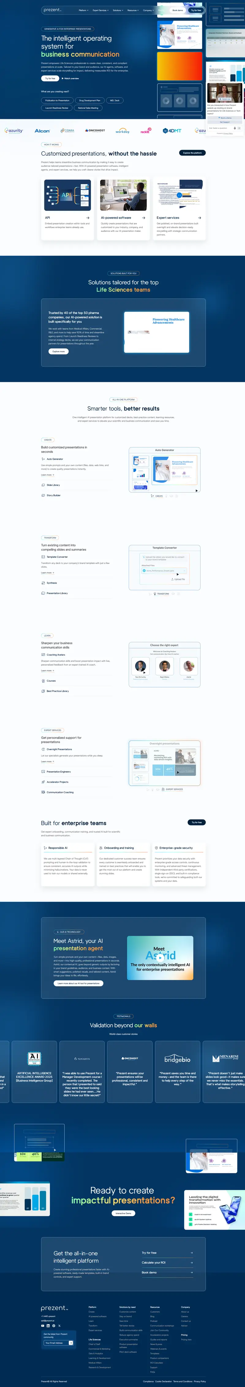 Business Communication AI Platform | Prezent website screenshot