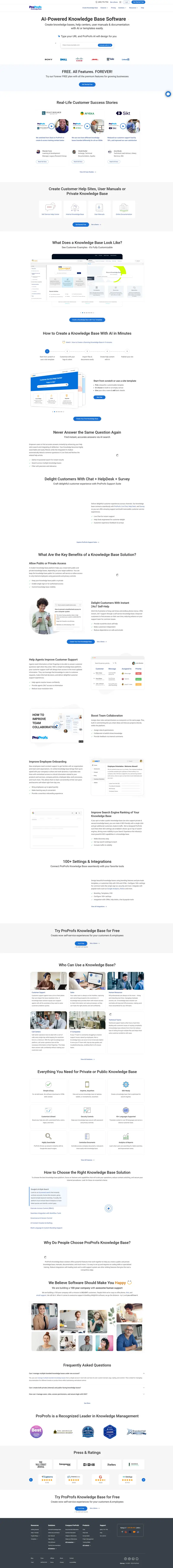 AI Knowledge Base Software Cut Tickets by 80% website screenshot