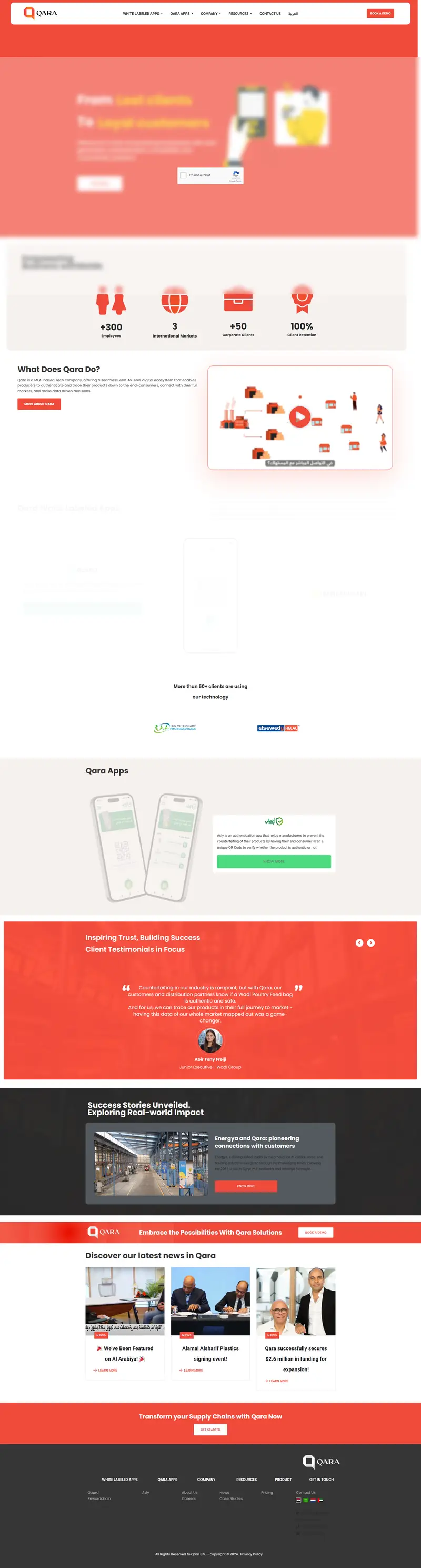 Qara website screenshot