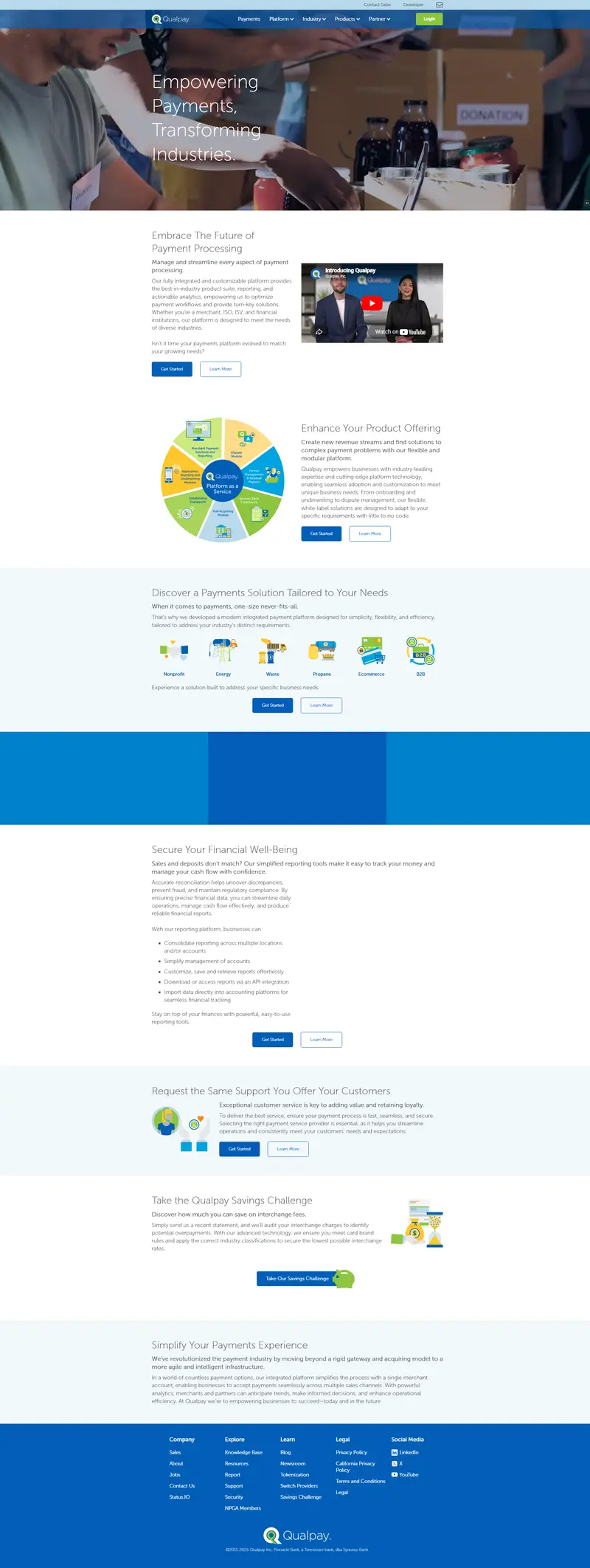Qualpay - A leader in payment processing solutions. website screenshot