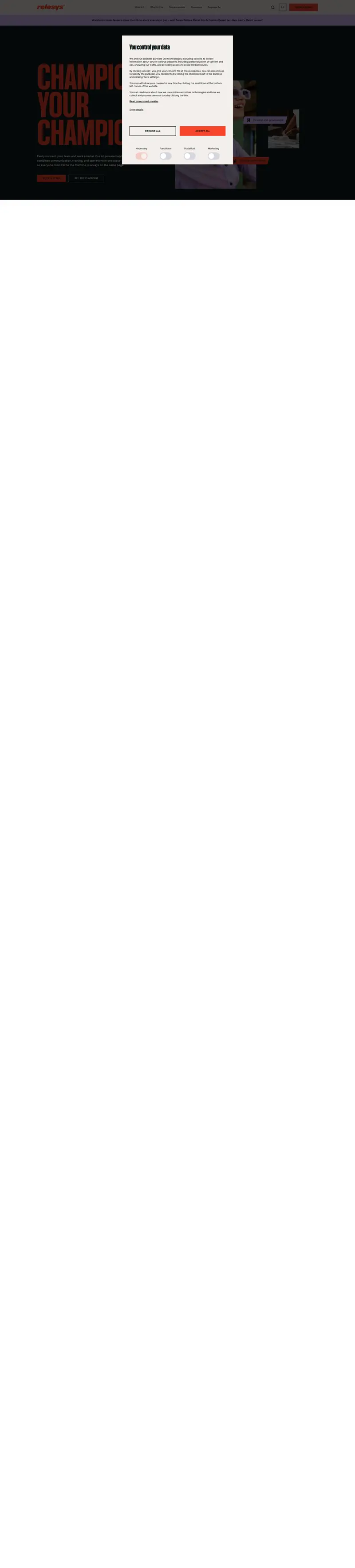 Relesys | Empower your frontline team with our on-the-go app website screenshot