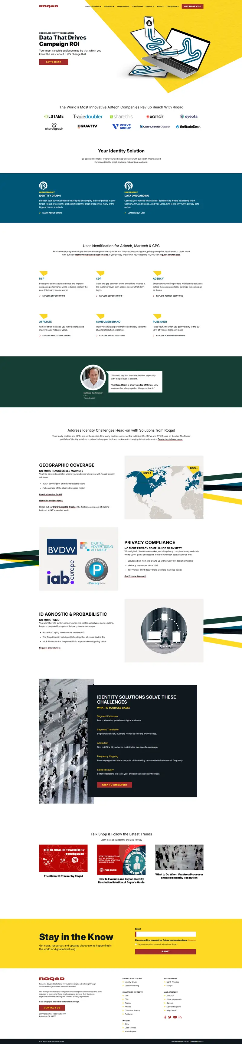 Roqad - Identity Solutions - Resolution for a Cookieless World website screenshot