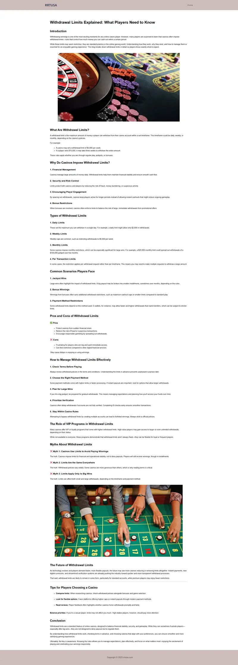 Withdrawal Limits Explained: What Players Need to Know website screenshot