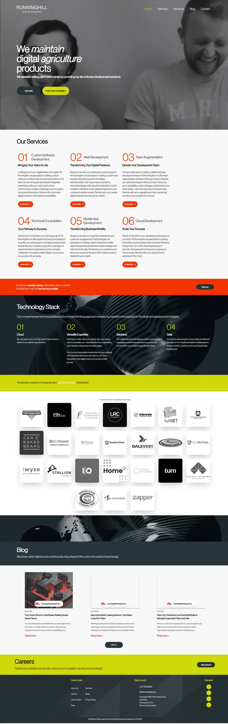 Software Development Company in South Africa | Runninghill website screenshot