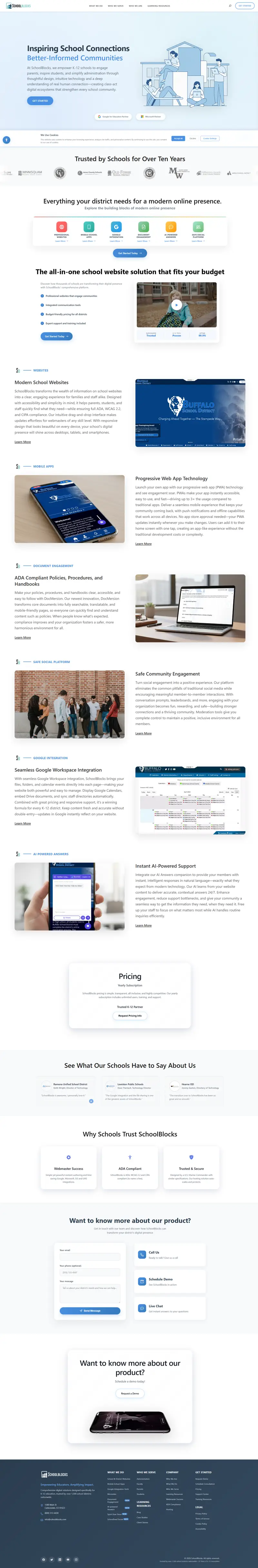 SchoolBlocks - Building Better Educational Experiences website screenshot