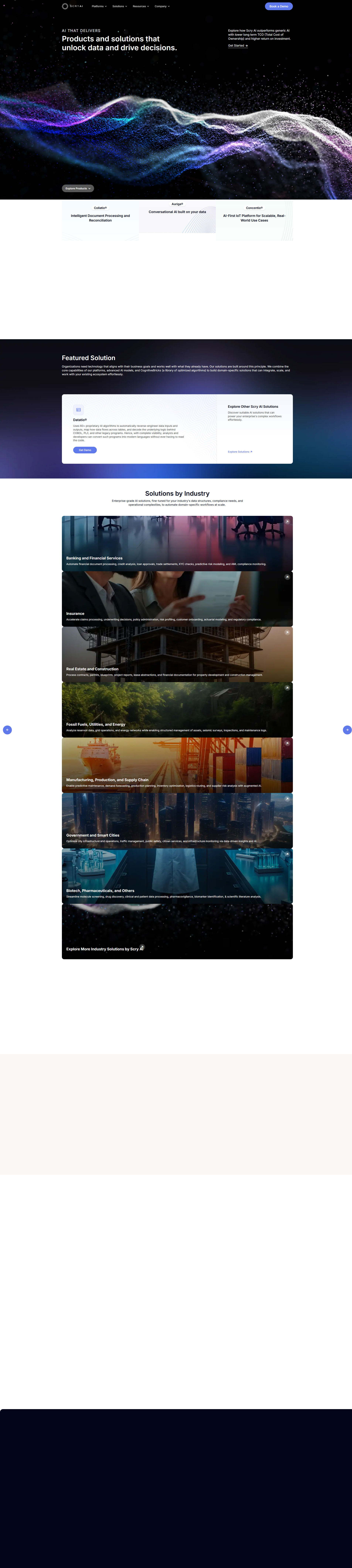 Intelligent Automation for businesses | Scry AI website screenshot