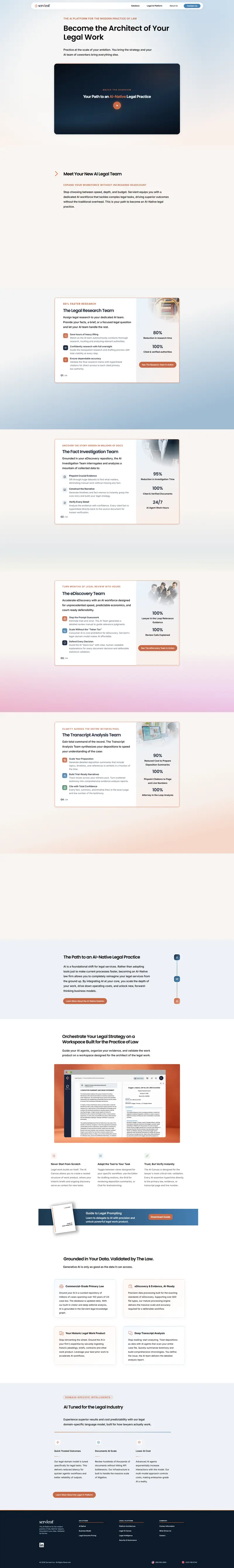 Servient - AI Platform for the Modern Practice of Law website screenshot